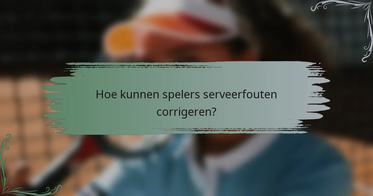 Hoe kunnen spelers serveerfouten corrigeren?