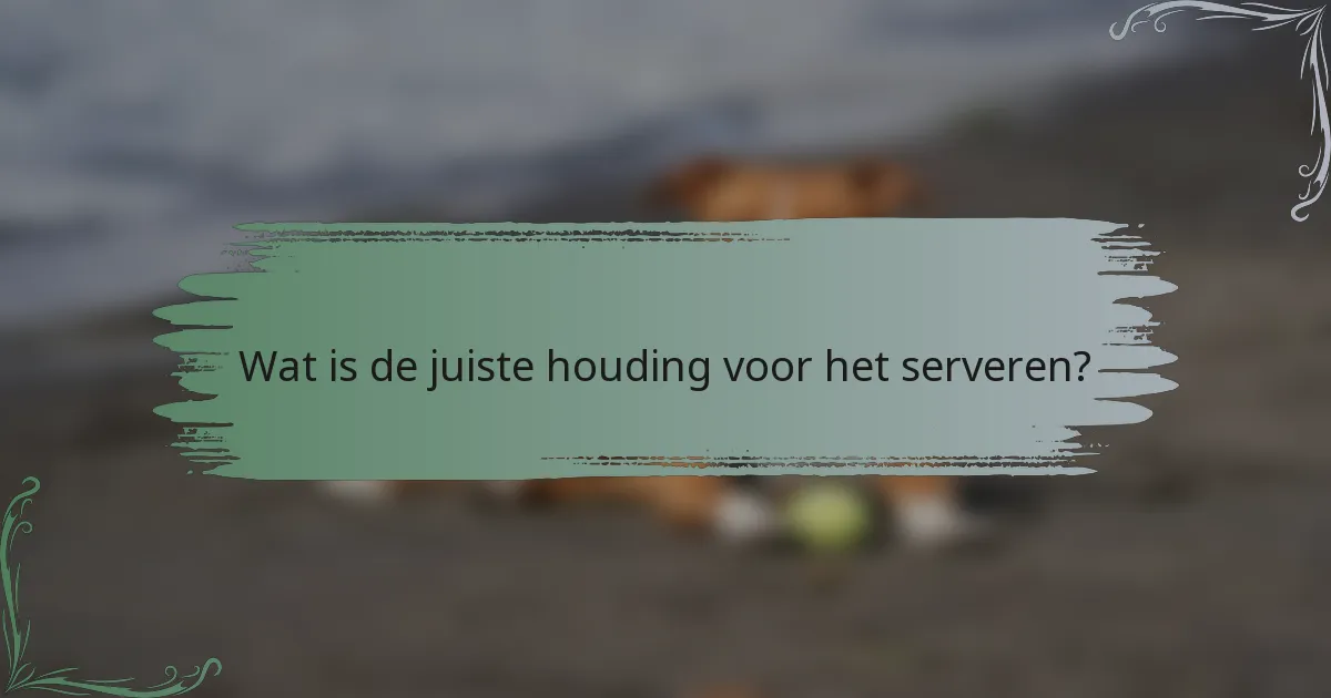 Wat is de juiste houding voor het serveren?