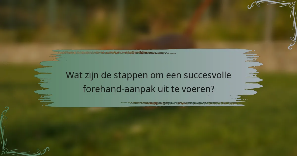 Wat zijn de stappen om een succesvolle forehand-aanpak uit te voeren?